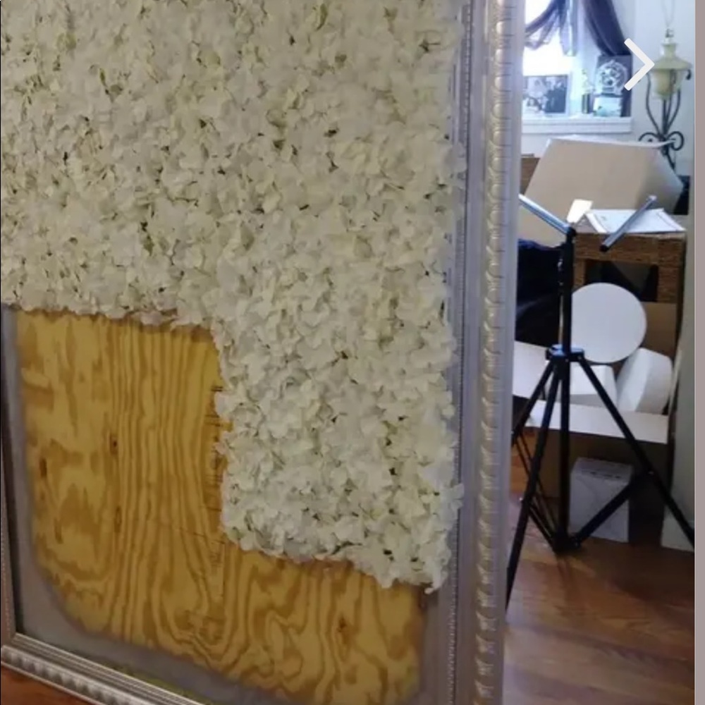 11 Sq ft. |  UV Protected Cream Hydrangea Flower Wall Mat Panel. 12 panels total